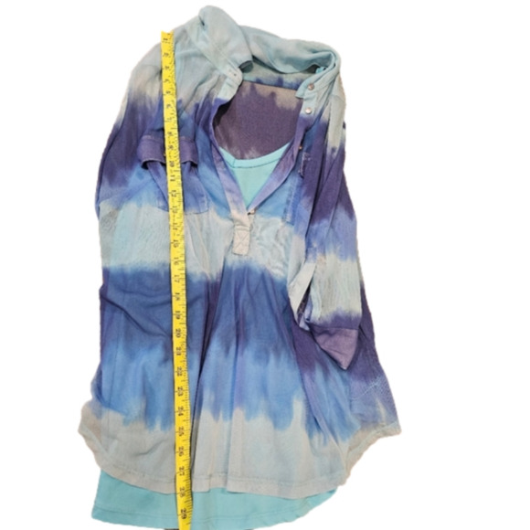 INC 3/4 Sleeve Sheer 3/4 Button Blouse With Built-in Cami Size 3X - Picture 12 of 12